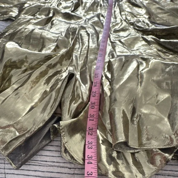 *ARCHIVE* RHODE Gold Lamè Ella Mini Dress Size S/M DEFECTS NEEDS WORK - Picture 8 of 13